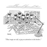 "These maps are old, so pay no attention to the borders." - New Yorker Cartoon Premium Giclee Print by Jack Ziegler