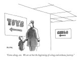 "Come along, son.  We are at but the beginning of a long and arduous journey." - New Yorker Cartoon Premium Giclee Print by Jack Ziegler