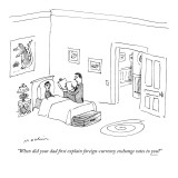 "When did your dad first explain foreign-currency exchange rates to you?" - New Yorker Cartoon Premium Giclee Print by Michael Maslin