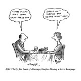 After Thirty-five Years of Marriage, Couples Develop a Secret Language - New Yorker Cartoon Premium Giclee Print by Henry Martin