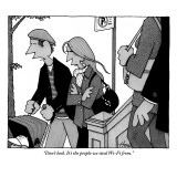 "Don't look. It's the people we steal Wi-Fi from." - New Yorker Cartoon Premium Giclee Print by William Haefeli