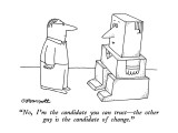 "No, I'm the candidate you can trust—the other guy is the candidate of cha… Premium Giclee Print by Charles Barsotti