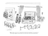 "His only request was that he be buried with his accountant." - New Yorker Cartoon Premium Giclee Print by Michael Maslin