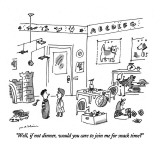"Well, if not dinner, would you care to join me for snack time?" - New Yorker Cartoon Premium Giclee Print by Michael Maslin