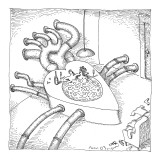 (Two people in heart-shaped hottub with champage.  The pipes that connect … - New Yorker Cartoon Premium Giclee Print by John O'brien