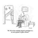 "Hi.  You've been randomly selected to participate in a sex survey upstair…" - New Yorker Cartoon Premium Giclee Print by Robert Mankoff