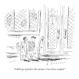 "I didn't go anywhere this summer. I was home-camped." - New Yorker Cartoon Premium Giclee Print by Barbara Smaller