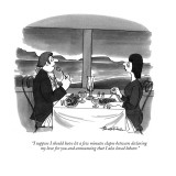 "I suppose I should have let a few minutes elapse between declaring my lov…" - New Yorker Cartoon Premium Giclee Print by J.B. Handelsman