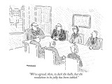"We've agreed, then, to deck the halls, but the resolution to be jolly has…" - New Yorker Cartoon Premium Giclee Print by Robert Mankoff