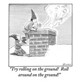 "Try rolling on the ground!  Roll around on the ground!" - New Yorker Cartoon Premium Giclee Print by Harry Bliss