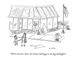 "Which came first, Mom, the Chicken McNugget or the Egg McMuffin?" - New Yorker Cartoon Premium Giclee Print by Michael Maslin