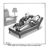 "Well, right now I'm feeling a little uncomfortable." - New Yorker Cartoon Premium Giclee Print by Harry Bliss