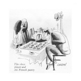 The chess player and the French pastry - New Yorker Cartoon Premium Giclee Print by I. Klein