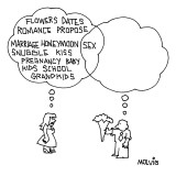 (Flowers, Dates, Romance, Propose, etc...) - New Yorker Cartoon Premium Giclee Print by Ariel Molvig