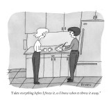 "I date everything before I freeze it, so I know when to throw it away." - New Yorker Cartoon Premium Giclee Print by Peter C. Vey