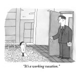 "It's a working vacation." - New Yorker Cartoon Premium Giclee Print by Peter C. Vey