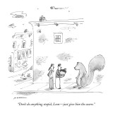 "Don't do anything stupid, Leon—just give him the acorn." - New Yorker Cartoon Premium Giclee Print by Michael Maslin