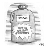 A  bottle of prozac labeled 'Now In Holiday Strength.' - New Yorker Cartoon Premium Giclee Print by Christopher Weyant