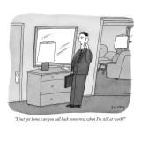 "I just got home. can you call back tomorrow when I'm still at work?" - New Yorker Cartoon Premium Giclee Print by Peter C. Vey