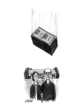 Shows the farming couple from Grant Wood's "American Gothic," about to be … - New Yorker Cartoon Premium Giclee Print by Warren Miller