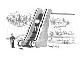 The rich man taking an escalator to his diving board. - New Yorker Cartoon Premium Giclee Print by Mort Gerberg