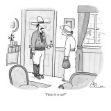 "Pants in or out?" - New Yorker Cartoon Premium Giclee Print by Leo Cullum