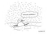 A snowman half buried in snow is thinking "Enough, already!" - New Yorker Cartoon Premium Giclee Print by Liza Donnelly