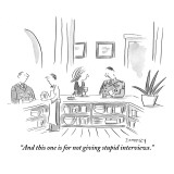"And this one is for not giving stupid interviews." - New Yorker Cartoon Premium Giclee Print by Liza Donnelly
