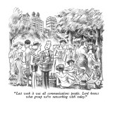 "Last week it was all communications people.  Lord knows what group we're …" - New Yorker Cartoon Premium Giclee Print by Ed Fisher