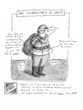 Shows Santa Claus and has arrows which point to his incorrectness: he has … - New Yorker Cartoon Premium Giclee Print by Roz Chast