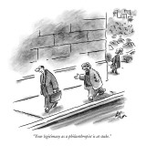 "Your legitimacy as a philanthropist is at stake." - New Yorker Cartoon Premium Giclee Print by Frank Cotham
