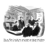 "No, no.  When I say this new secret weapon can slip past their defenses u…" - New Yorker Cartoon Premium Giclee Print by James Stevenson