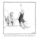 "Og discovered fire, and Thorak invented the wheel.  There's nothing left …" - New Yorker Cartoon Premium Giclee Print by Matthew Diffee