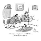 "I've stopped looking for work, which, I believe, helps the economic numbers." - New Yorker Cartoon Premium Giclee Print by Leo Cullum