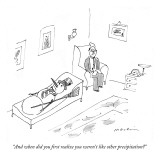 "And when did you first realize you weren't like other precipitation?" - New Yorker Cartoon Premium Giclee Print by Michael Maslin