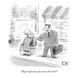 "May I represent you across the street?" - New Yorker Cartoon Premium Giclee Print by Christopher Weyant
