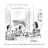 "I don't know, sweetheart.  Perhaps Daddy can tell us if chickens have souls." - New Yorker Cartoon Premium Giclee Print by David Sipress