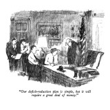 "Our deficit-reduction plan is simple, but it will require a great deal of…" - New Yorker Cartoon Premium Giclee Print by Robert Weber