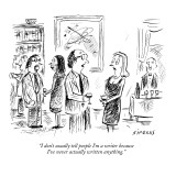 "I don't usually tell people I'm a writer because I've never actually writ…" - New Yorker Cartoon Premium Giclee Print by David Sipress