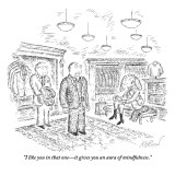 "I like you in that one—it gives you an aura of mindfulness." - New Yorker Cartoon Premium Giclee Print by Edward Koren