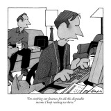 "I'm combing our finances for all this disposable income I keep reading we…" - New Yorker Cartoon Premium Giclee Print by William Haefeli