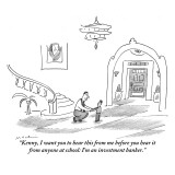 "Kenny, I want you to hear this from me before you hear it from anyone at …" - New Yorker Cartoon Premium Giclee Print by Michael Maslin