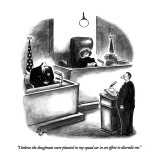 "I believe the doughnuts were planted in my squad car in an effort to disc…" - New Yorker Cartoon Premium Giclee Print by Frank Cotham