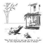 "Since Frank retired two years ago, he's been on the alert for some long-d…" - New Yorker Cartoon Premium Giclee Print by George Booth
