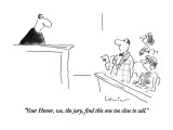 "Your Honor, we, the jury, find this one too close to call." - New Yorker Cartoon Premium Giclee Print by Arnie Levin