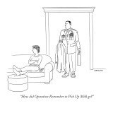 "How did Operation Remember to Pick Up Milk go?" - New Yorker Cartoon Premium Giclee Print by Alex Gregory