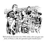 "Bob's family has been here since 1948, which, where you guys come from, i…" - New Yorker Cartoon Premium Giclee Print by William Hamilton