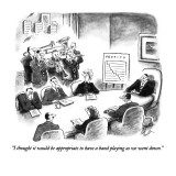 "I thought it would be appropriate to have a band playing as we went down." - New Yorker Cartoon Premium Giclee Print by Frank Cotham