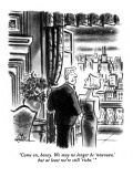"Come on, honey.  We may no longer be 'nouveau,' but at least we're still …" - New Yorker Cartoon Premium Giclee Print by Ed Fisher