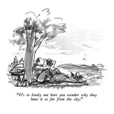 "It's so lovely out here you wonder why they have it so far from the city." - New Yorker Cartoon Premium Giclee Print by Frank Modell
